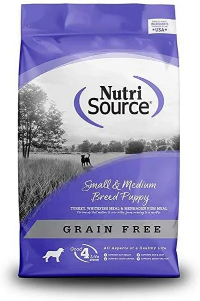 30 Lb Nutrisource Grain Free Small/Med Breed Puppy Food - Treat